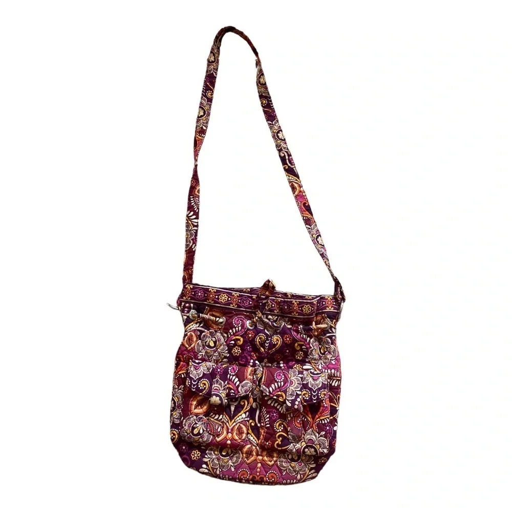 Vera Bradley Safari Sunset shoulder Drawstring Bag Purse 4